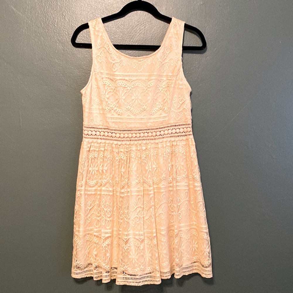 Forever 21 blush pink lace dress—Size Lg. Great condition!